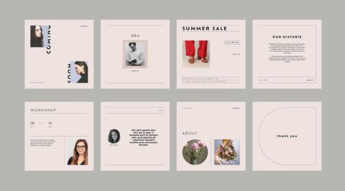 Simple Social Media Post Templates for Adobe InDesign