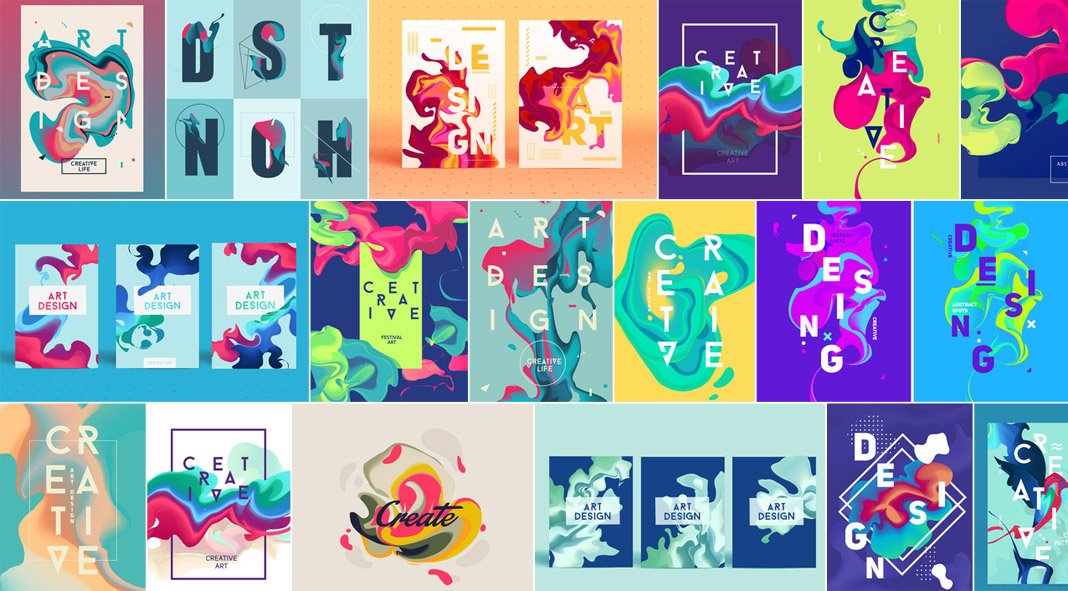 Poster Templates & Vector Graphics of Colorful Abstract Shapes