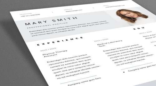 Resume InDesign Template with Gray Header & Footer
