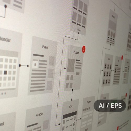 Website Flowcharts and Site Maps - AI & EPS