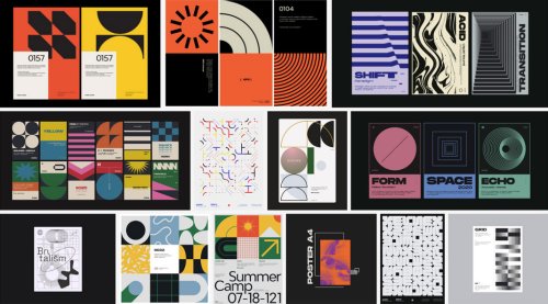 Abstract, Geometric Vector Graphics for Posters & Covers