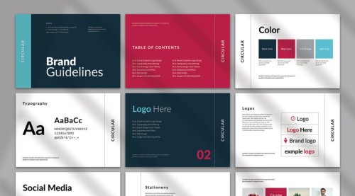 Modern Brand Guidelines Template with 17 Pages