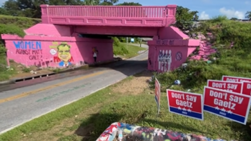 'Women Against Matt Gaetz' send message at Pensacola's Graffiti Bridge