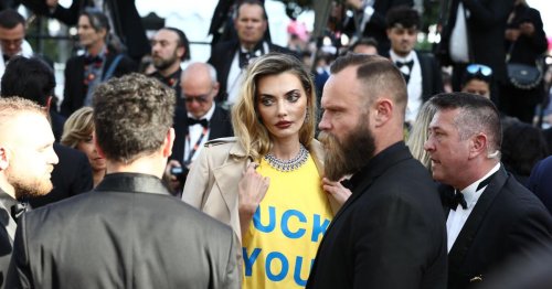 Ukrainisches Model setzt in Cannes Zeichen gegen Krieg