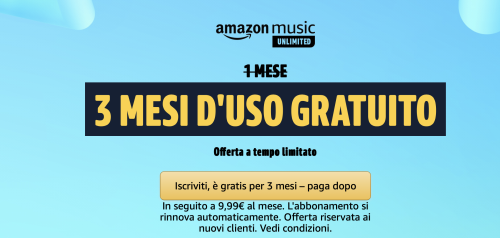 Amazon Music Unlimited: 3 mesi gratis per il Prime Day
