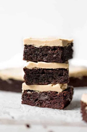 Gluten Free Brownies with Peanut Butter Frosting - What the Fork