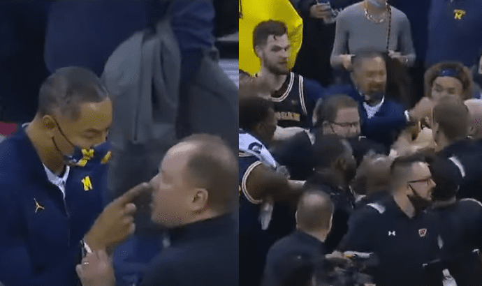 Brawl Erupts After Michigan Coach Juwan Howard Throws Punch At Wisconsin Assistant Coach
