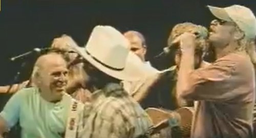 Does It Get Any Better Than George Strait, Alan Jackson & Jimmy Buffett Singing “Margaritaville” Together At Texas Stadium?