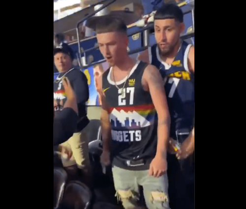 Suns Fan Delivers All Time Great Beatdown To Nuggets Fan With All Time Bad Haircut Flipboard