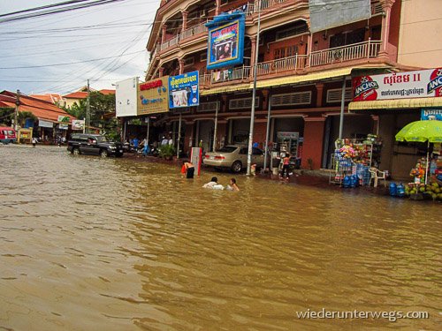 Überschwemmt in Siam Reap, Kambodscha - Reiseblog Wiederunterwegs.com