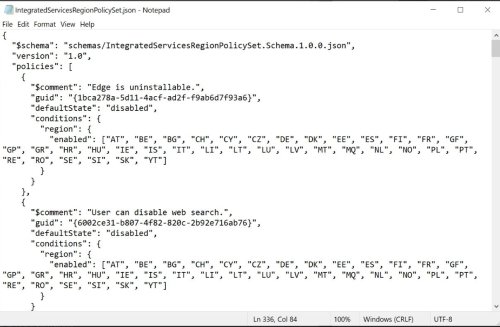 Just a JSON file in Windows 11 enables Edge, Bing, and Search ads removal