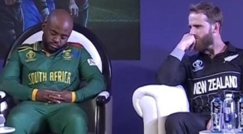 'I Blame The Camera Angle' - Temba Bavuma Responds After Being Caught 'Sleeping' At World Cup Captain's Day