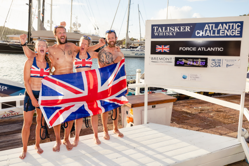 Four British soldiers row 3,000 miles across the Atlantic in a record-breaking 41 days