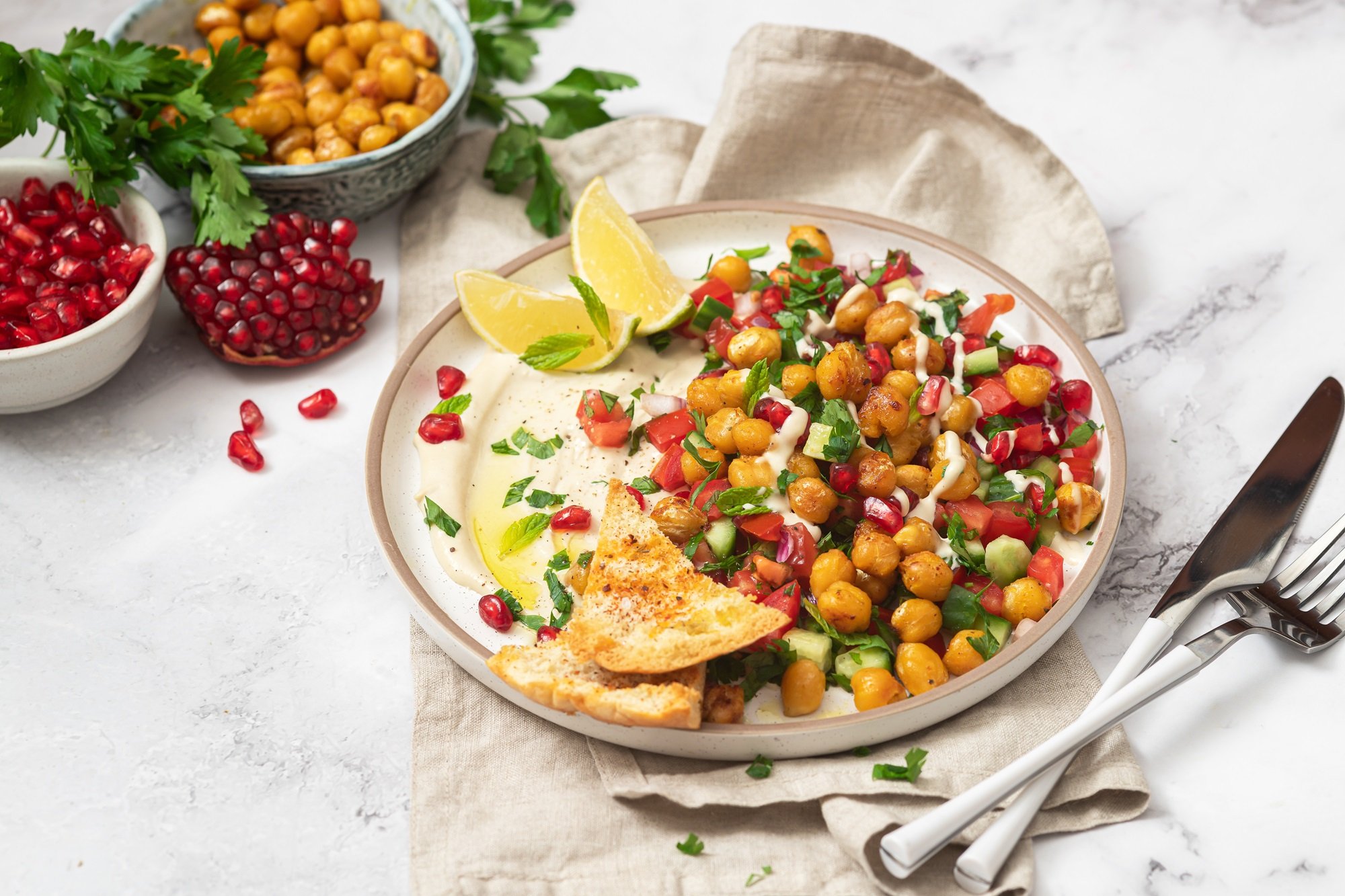 Veganer Genuss wie aus 1001 Nacht: orientalischer Kichererbsensalat