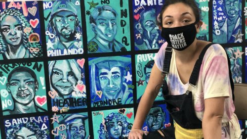 Kzoo artist paints mural depicting the faces of injustice
