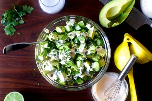 obsessively good avocado cucumber salad