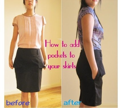 Tutorial: Add side pockets to a skirt