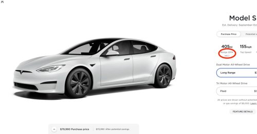 Tesla downgrades range of brand new Model S Long Range - Electrek