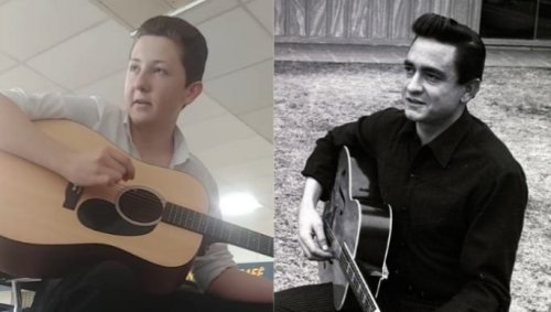 This kid might be the ghost of Johnny Cash