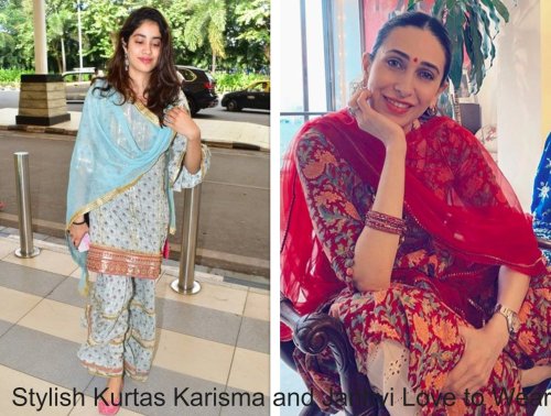 Just Fashion Now in Bollywod – Karisma Kapoor and Janhvi Kapoor Set to Convince You with These Stylish Kurtas - Goher Iqbal Punn
