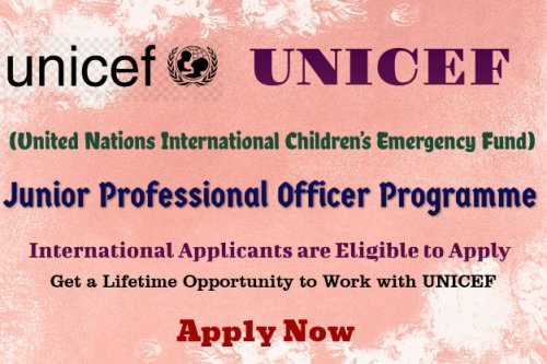 UNICEF Vacancies: Apply for Junior Professional Officer at UNICEF