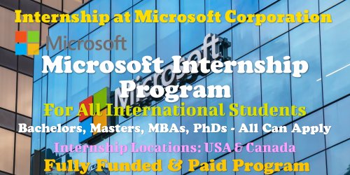Microsoft Internship Program For International Students (Fully Funded)