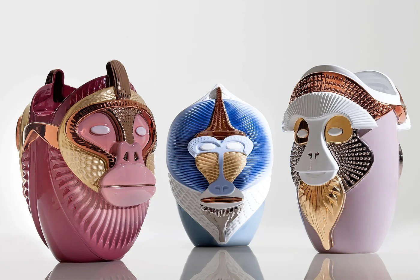 Ornate Primate Ceramic Sculptures by Elena Salmistraro