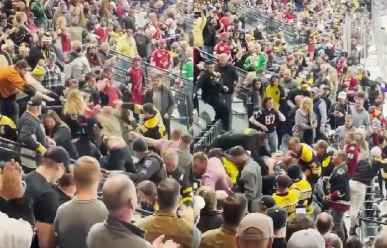 Fan Brawl At Arizona Coyotes Game Is One For The Ages, Cop Dives On The Pile