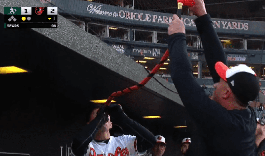 Baltimore Orioles Unleash Incredible Beer Funnel Home Run Celebration In The Dugout