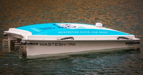 Meet the WasteShark: An electric catamaran that eats plastic and cleans the water