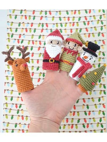Christmas Finger Puppets Crochet Pattern