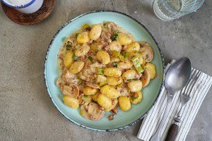 Gnocchi mit Pilz-Lauch-Soße