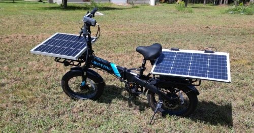 With two solar panels and one afternoon, I made my electric bike charge from the sun
