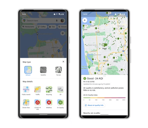 Google Maps aggiungerà la qualità dell’aria in tempo reale