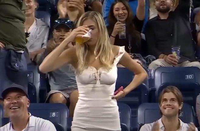 The Famous “Beer Chug Girl” From Last Year’s Tennis US Open Has Gone Viral Once Again