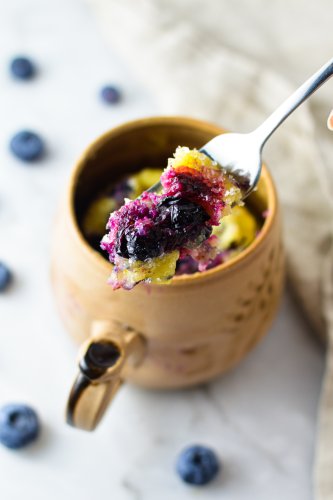 Blueberry Muffin Mug Cake | A Taste of Madness