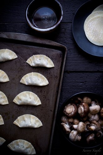 Mushroom Gyoza Dumpling Recipe {Vegetarian} - Savory Simple