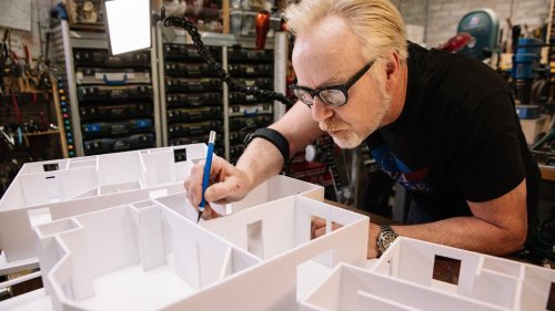 Adam Savage builds a makerspace model out of foamcore