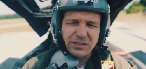 Ron DeSantis pretends he's a dogfighting military pilot in a most cringeworthy ad (video)