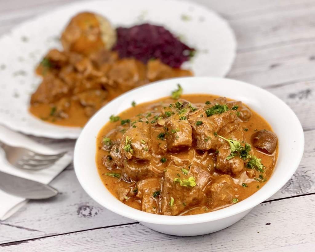 Kellerbier Gulasch