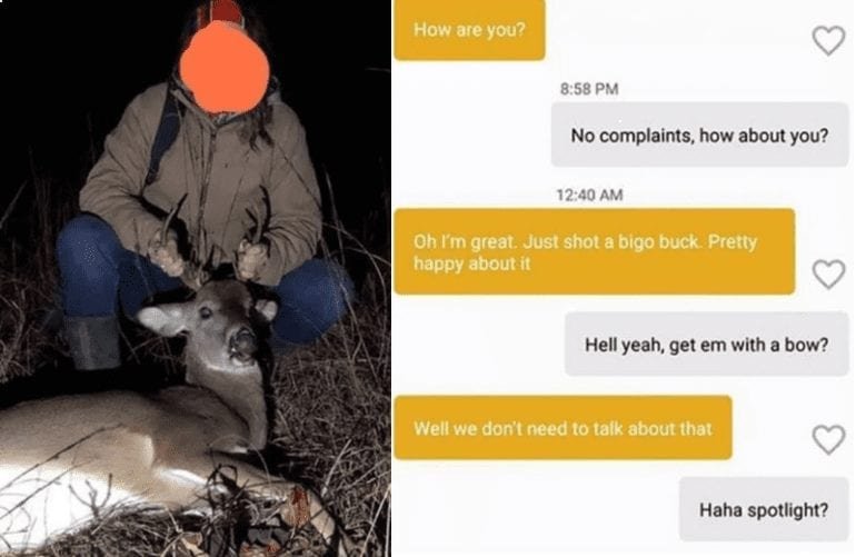 Major Fail: “Hunter” Brags To Bumble Match About Poached Deer, Turns Out To Be The Game Warden
