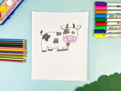 How To Draw a Cute Cow