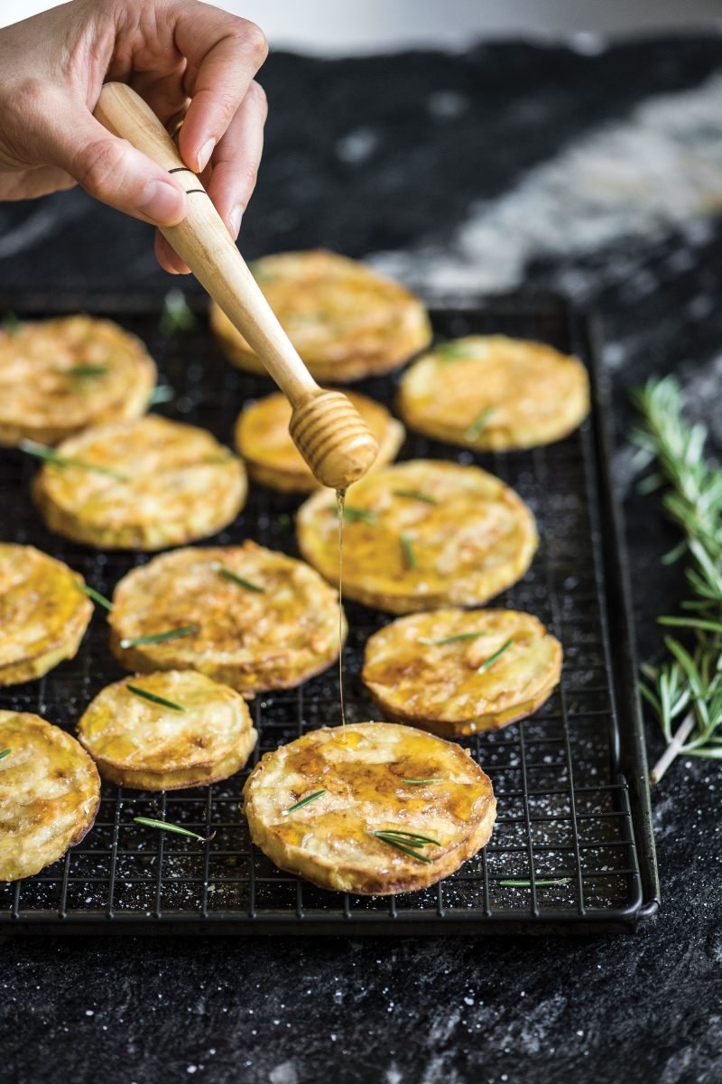 Fried Eggplant with Honey and Rosemary