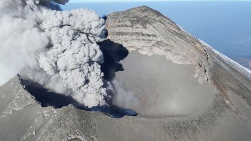 Popocatépetl Volcano: Drone Footage Shows Close-Up View of the Crater