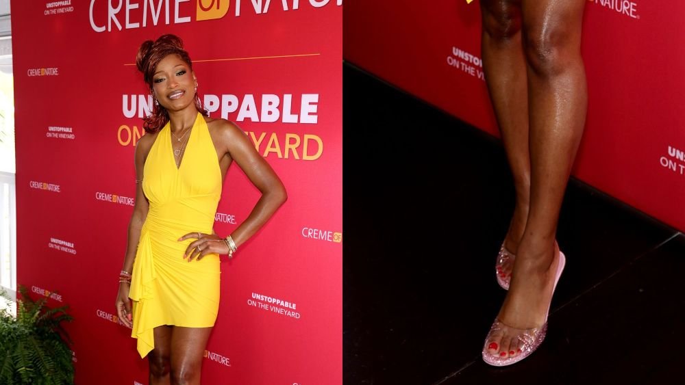 Keke Palmer Brings the 90s Back in Crystalized Jelly Shoes