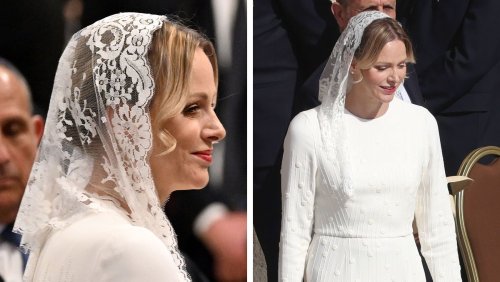 Princess Charlene of Monaco Wears White Ellie Saab Midi Dress for Pope Leo XIV Inauguration Mass