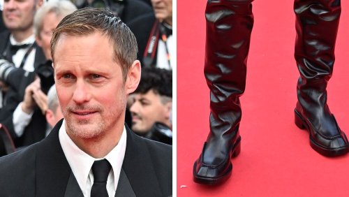 Alexander Skarsgard Evokes Thigh-High Drama in Saint Laurent’s Fetish Boots at Cannes for ‘The Phoenician Scheme’ Premiere