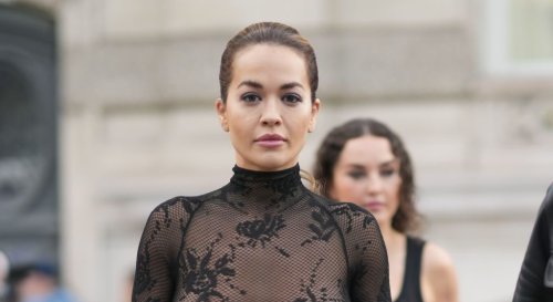 Rita Ora Goes Sheer in Lace Maxi Dress for Alaïa’s Spring 2024 Show at ...