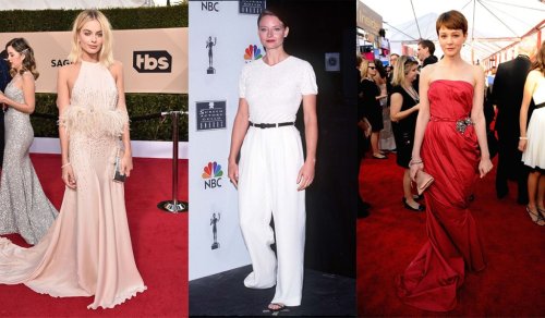 What the 2024 Nominees Wore to Their First SAG Awards: Margot Robbie in Feathered Miu Miu Dress, Emily Blunt Shimmers in Pamela Roland and More