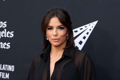 Eva Longoria Goes Sheer in Black Mônot Dress for ‘Flamin’ Hot’ Premiere